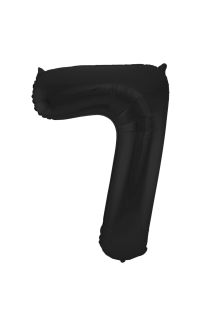 Foil Balloon Number 7 Black Metallic Matt - 86 cm