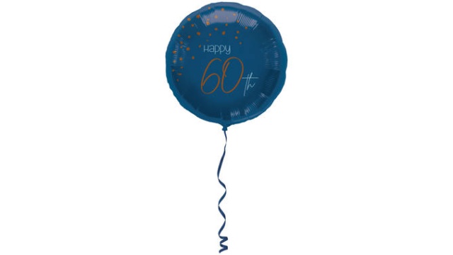 Folieballon Elegant True Blue 60 Jaar