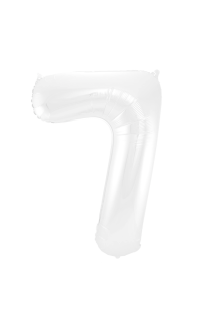 Foil Balloon Number 7 White Metallic Matt - 86 cm