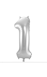 Foil Balloon Number 1 - Silver - 86 cm