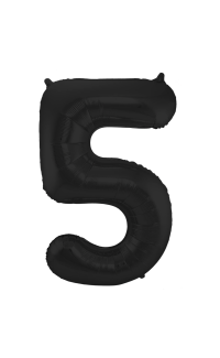 Foil Balloon Number 5 Black Metallic Matt - 86 cm