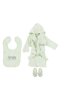 Giftset Mint (Badjas 62-68/Slabber/Slippers)