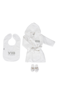 Giftset Wit (Badjas 62-68/Slabber/Slippers)
