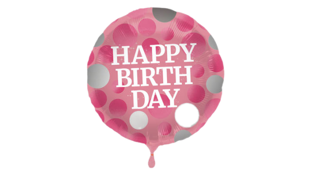 Folieballon Glossy Pink 'Happy Birthday'