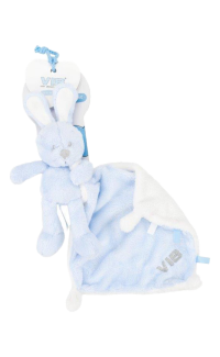 Pluche Konijn houdt doekje vast - Blauw