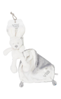 Pluche Konijn houdt doekje vast - Wit