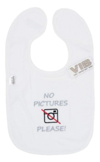 Slabber 'NO PICTURES PLEASE!' (met camera)