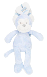 Pluche Aap Blauw Groot "Very important Monkey"