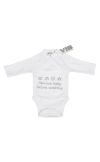 Overslag Romper 'Remove baby before washing'
