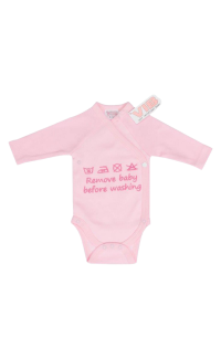 Overslag Romper 'Remove baby before washing'