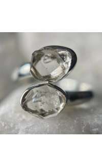 HERKIMER DIAMANT MET RING VAN HOOGGLANS STERLING ZILVER