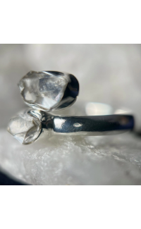 HERKIMER DIAMANT MET RING VAN HOOGGLANS STERLING ZILVER