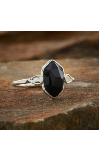 Zwarte Onyx-ring met dubbele afsluiting