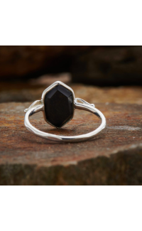 Zwarte Onyx-ring met dubbele afsluiting