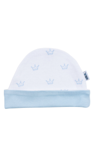 Baby Muts Wit/Blauw met kronen