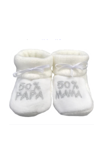 VIB Baby Sokjes Wit 50% Mama 50% Papa