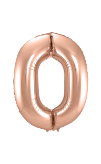 Foil Balloon Number 0 - Rose Gold - 86 cm