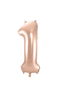 Foil Balloon Number 1 - Rose Gold - 86 cm