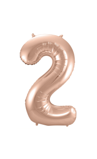 Foil Balloon Number 2 - Rose Gold - 86 cm