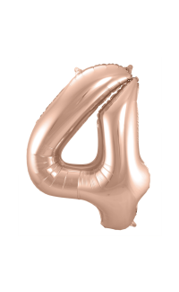 Foil Balloon Number 4 - Rose Gold - 86 cm