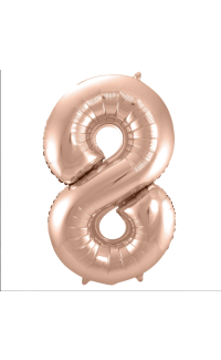 Foil Balloon Number 8 - Rose Gold - 86 cm