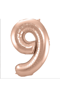 Foil Balloon Number 9 - Rose Gold - 86 cm