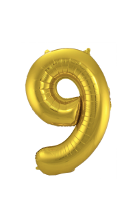 Foil Balloon Number 9 - Gold - 86 cm