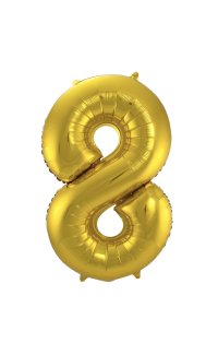 Foil Balloon Number 8 - Gold - 86 cm