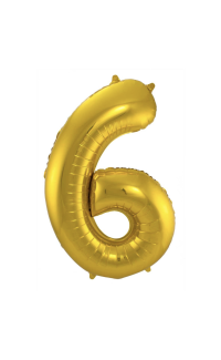 Foil Balloon Number 6 - Gold - 86 cm