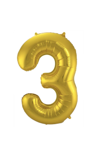 Foil Balloon Number 3 - Gold - 86 cm