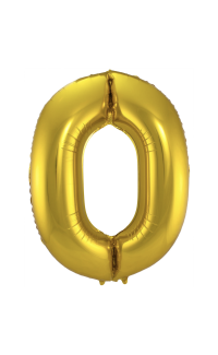 Foil Balloon Number 0 - Gold - 86 cm