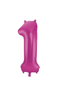 Foil Balloon Number 1 - Magenta - 86 cm