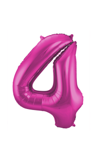 Foil Balloon Number 4 - Magenta - 86 cm