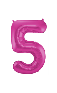 Foil Balloon Number 5 - Magenta - 86 cm