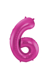 Foil Balloon Number 6 - Magenta - 86 cm