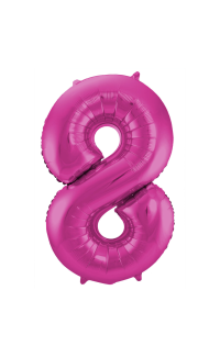 Foil Balloon Number 8 - Magenta - 86 cm