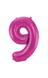 Foil Balloon Number 9 - Magenta - 86 cm