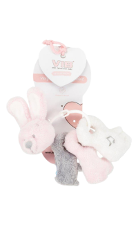 Pluche Sleutelbos Konijn met Muziek, Kraak en Piep - Roze