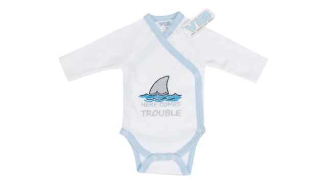 Overslag Romper 'HERE COMES TROUBLE'